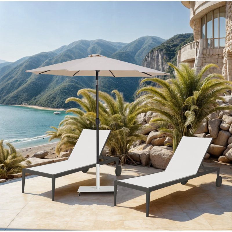 Parasol de patio en tissu / aluminium avec base Chavelle