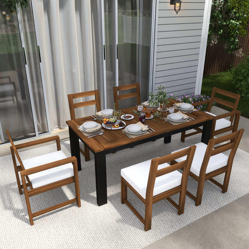 Ensemble repas d'extérieur 7 pièces, Moka