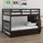 Full over Full Bunk Bed with Built-In Stairs , Trundle Bed Included-1050311937