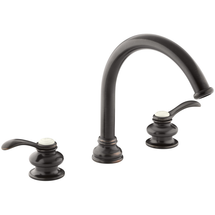Fairfax Deck-Mount Bath Faucet Trim with Lever Handles and Traditional 8-7/8" Non-Diverter Slip-Fit Spout, Valve Not Included