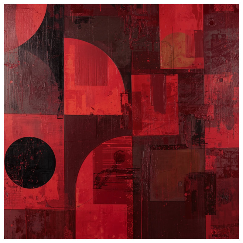 Coussins décoratifs rouges à formes abstraites géométriques, 26 x 26 pouces