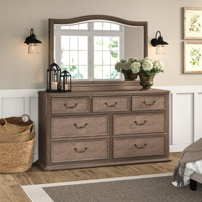 Herolind 7 Drawer Dresser with Mirror