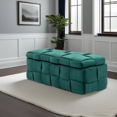 Repose-pieds avec rangement, banc de bout de chambre à coucher, repose-pieds de rangement rembourré en tissu avec charnière de sécurité, repose-pieds rembourré pour entrée et banc de repose-pieds pour le salon et la chambre à coucher
