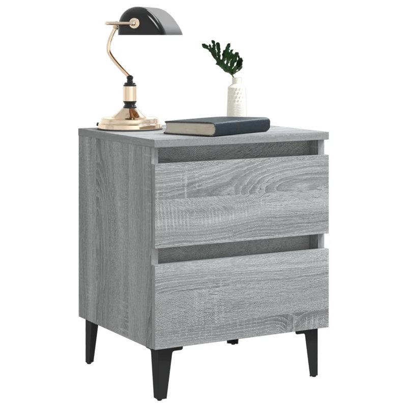 Quandt 40 cm W Bedside Table, Grey Sonoma