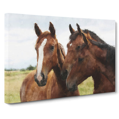 Three Horses - Wrapped Canvas