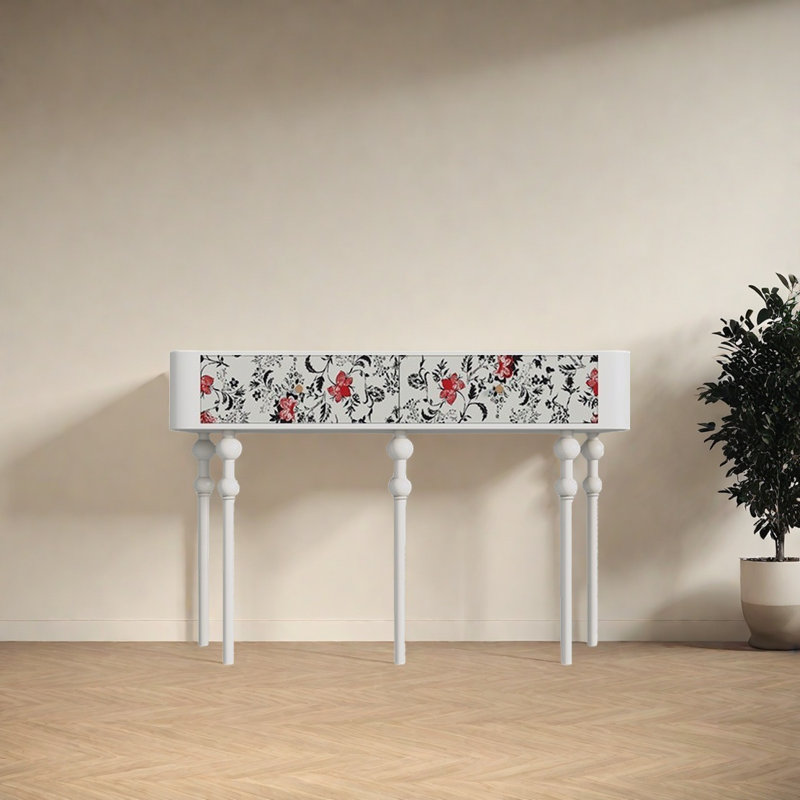 Console Retro Minimalist Elegant, Blanc