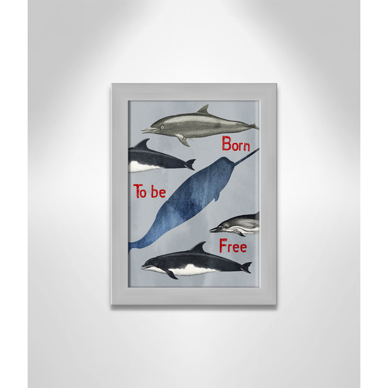 «Born to be free», impression sur papier, H 34,5 po x l 24,5 po x P 0,6 po, Encadré plat argent