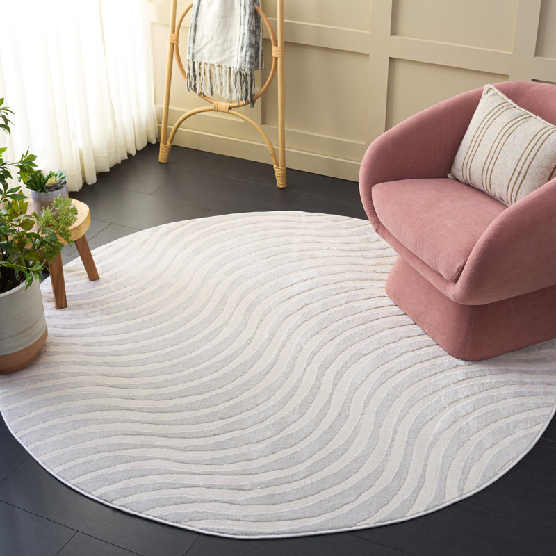Saylor 132 Performance Abstract Rug, Round 6'3"