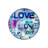 Pink Heart Patterned Woven Base Decorative Carpet With Love Written In Blue And Purple Tones-144759083