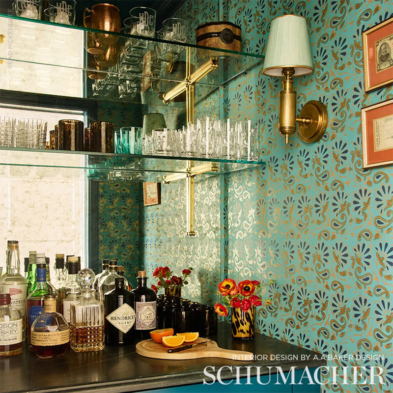 Rampura Wallpaper, Turquoise