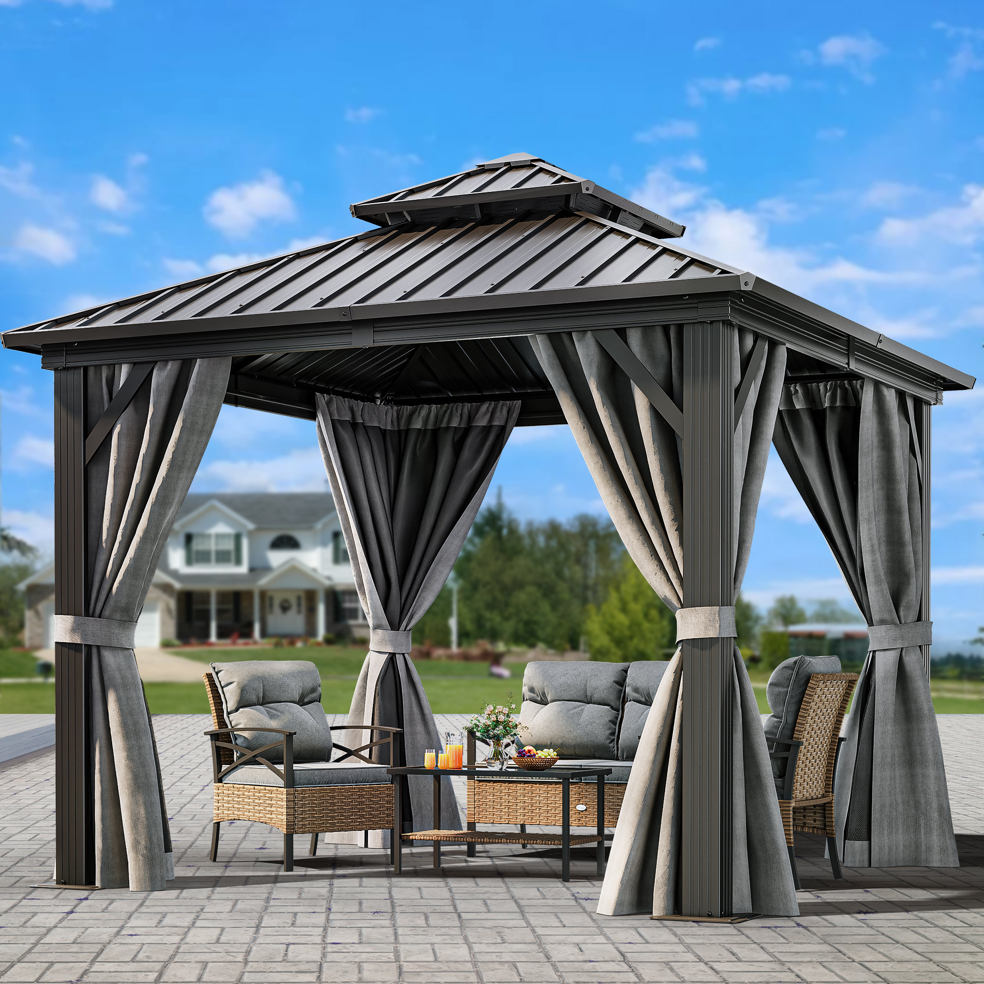 Balconera 10 Ft. W x 10 Ft. D Aluminum Patio Gazebo | Wayfair