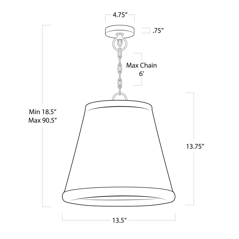 Augustine Outdoor Pendant, 18.5" H x 13.5" W x 13.5" D