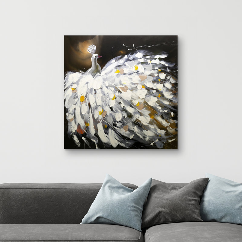 Abstract peacock - 32"x32" art on canvas