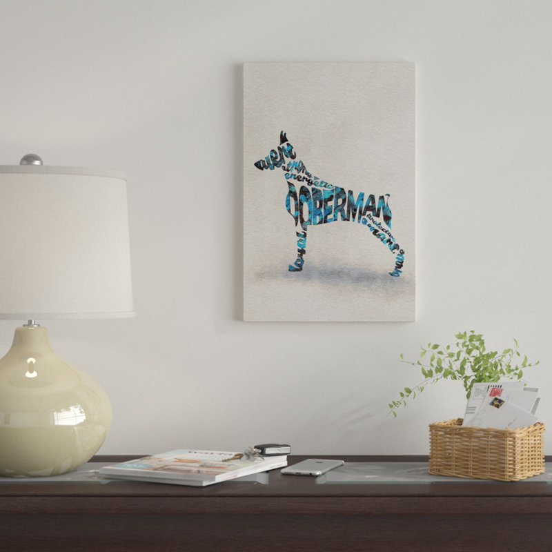 «Doberman» par Ayse Deniz Akerman - Estampe numérique sur toile tendue avec châssis, H 12 po x l 8 po x P 0,75 po
