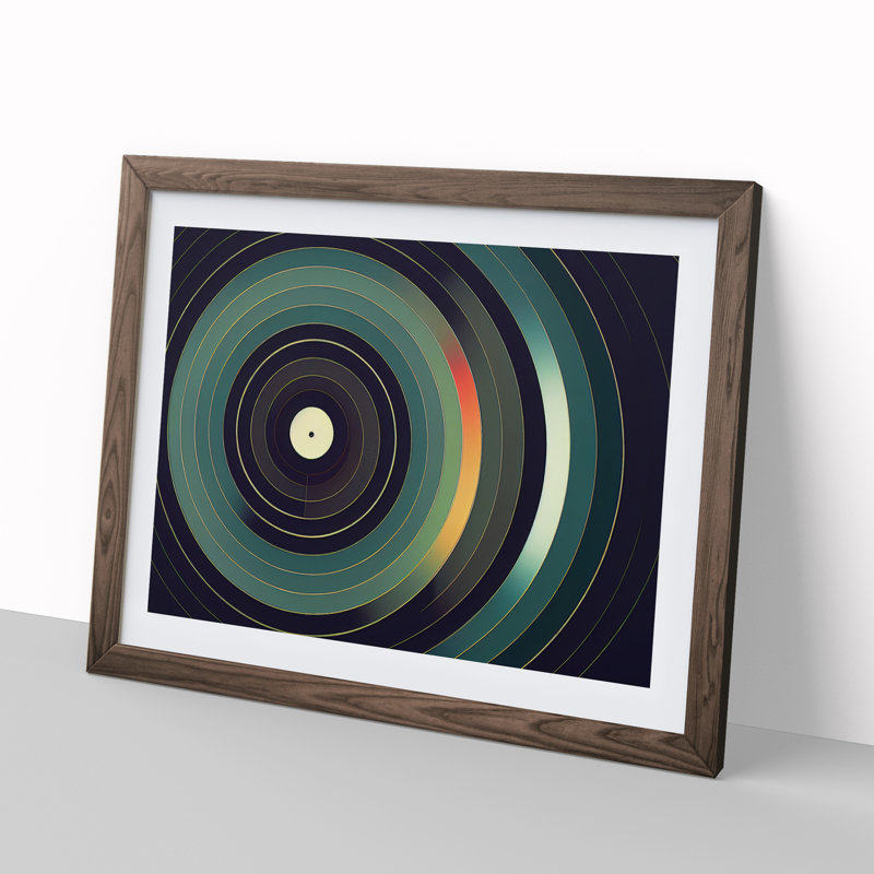 Dynamic Vinyl Record - Single Picture Frame Print, 46cm H x 64cm W x 2cm D, Walnut