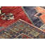 Tapis de couloir unique en laine noué à la main de style années 1960 de 5 pi x 10 pi 6 po en rouge / bleu / brun