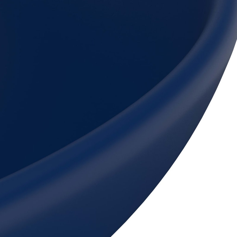 Belfry Bathroom Yogi 325mm L x 325mm W Ceramic Circular Countertop Basin Sink, Dark Blue