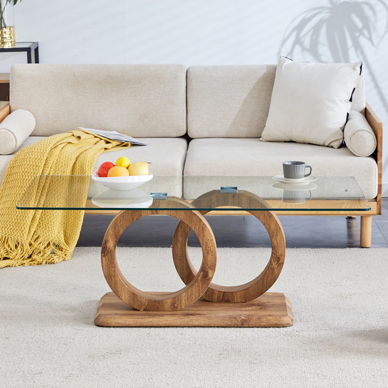 Modern Style Coffee Table, Natural Wood