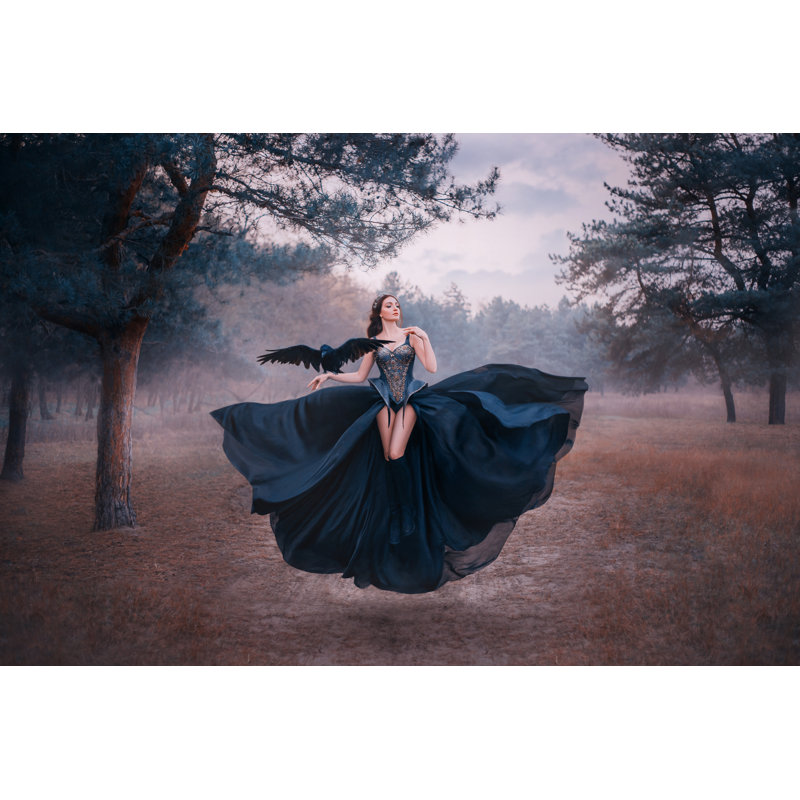 Witch Levitating In Air by Kharchenko_irina7 - Wrapped Canvas Print, 51cm H x 76cm W