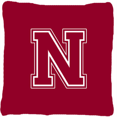 Monogramme initiale marron et blanc intérieur/extérieur Throw Pillow