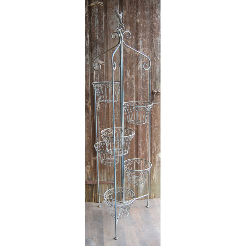 Xan Metal Weather Resistant Plant Stand, Antique Blue