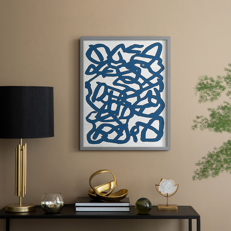 Abstrait, reproduction encadrée CL XXXVII - prêt à être accroché , Gris, H 29 po x l 23 po