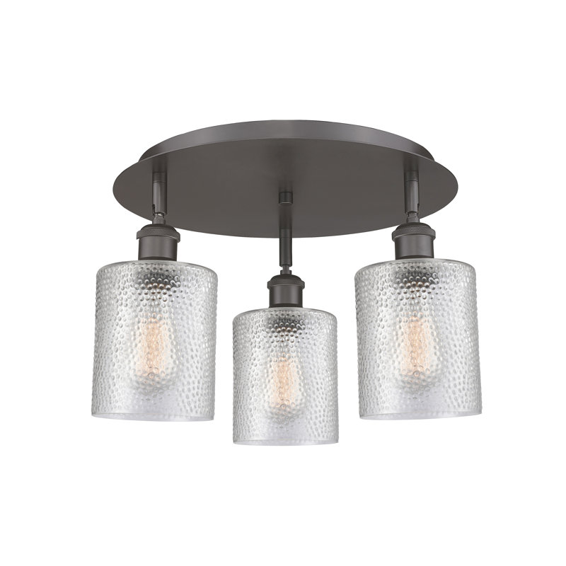 Dublin Glass Semi Flush Mount, Clear, Oil Rubbed Bronze