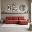 Canapé d'angle modulaire en forme de L 3 places avec assise ergonomique incurvée, coussins d'accoudoirs et oreillers-111843345