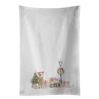 Ensemble de 2 serviettes de cuisine Ibizan Hound With Christmas Wonderland