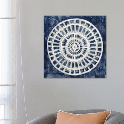 " Blue Textured Medallion " Print