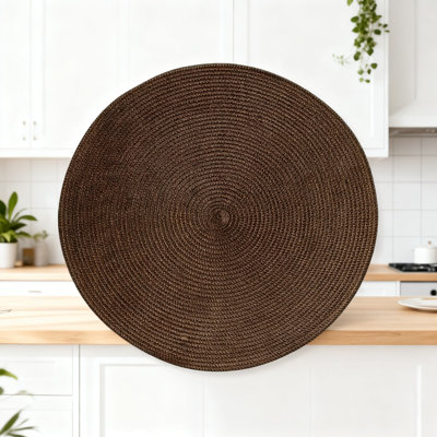 Handwoven Round Placemats Set Of 4, 15-Inch Natural Fiber Table Mats For Dining Table, Kitchen, And Home Decor