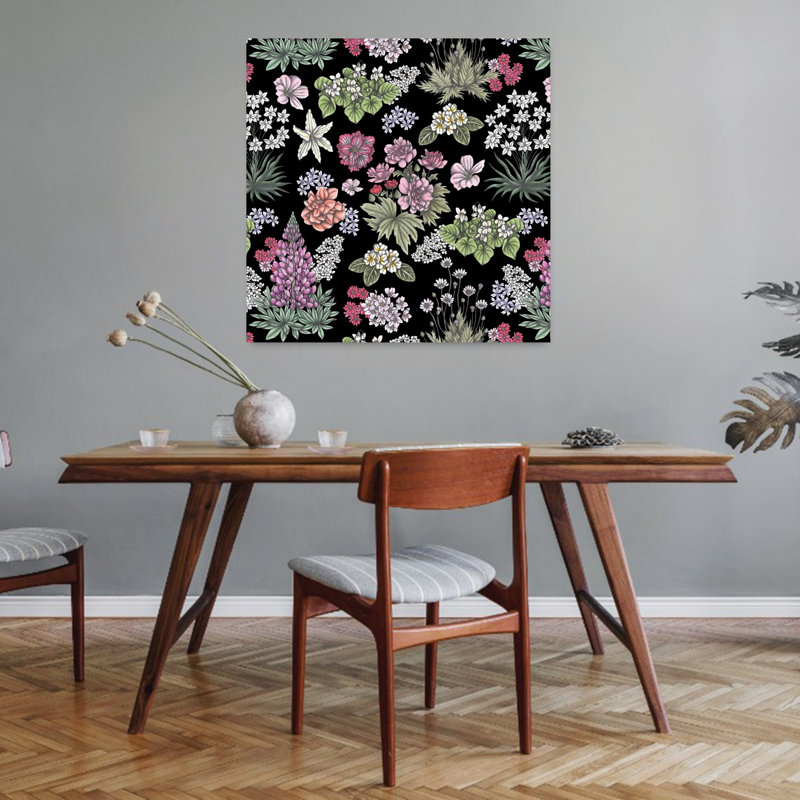 Art contemporain Art floral printanier, H 32 po x l 32 po
