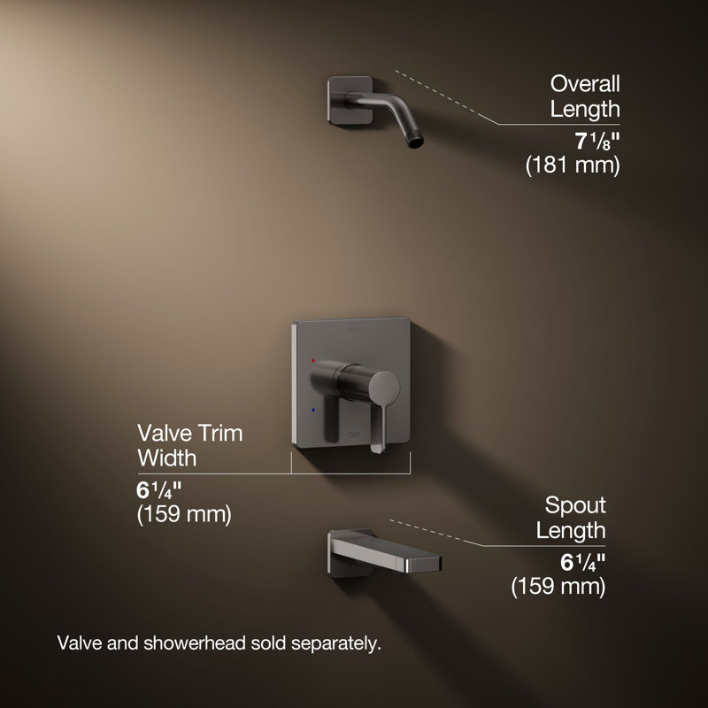 Parallel Bath and Shower Trim Set, Vibrant Titanium