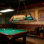 Luminaire de billard rétro style Tiffany avec panneaux en vitrail, lustre rustique à 4 lumières pour table de billard, salle de jeux, îlot de cuisine et salle à manger
