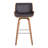 Alula Mid-Century Swivel Counter or Bar Height Bar Stool in Brown Faux Leather with Walnut-1992016633