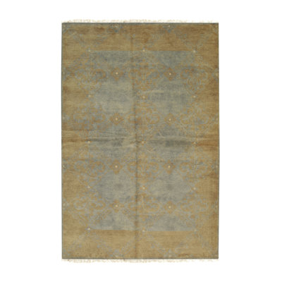 Versatile Classic Blue Hand Knotted Wool Area Rug