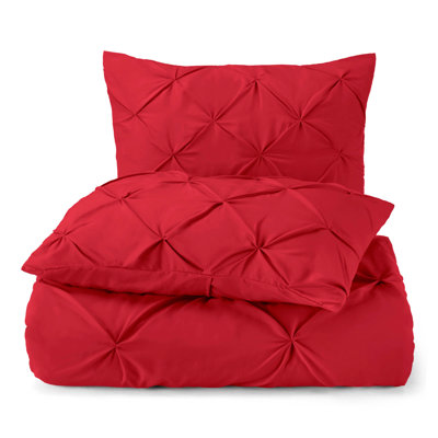 Double Brushed Pleated Duvet Cover Set
