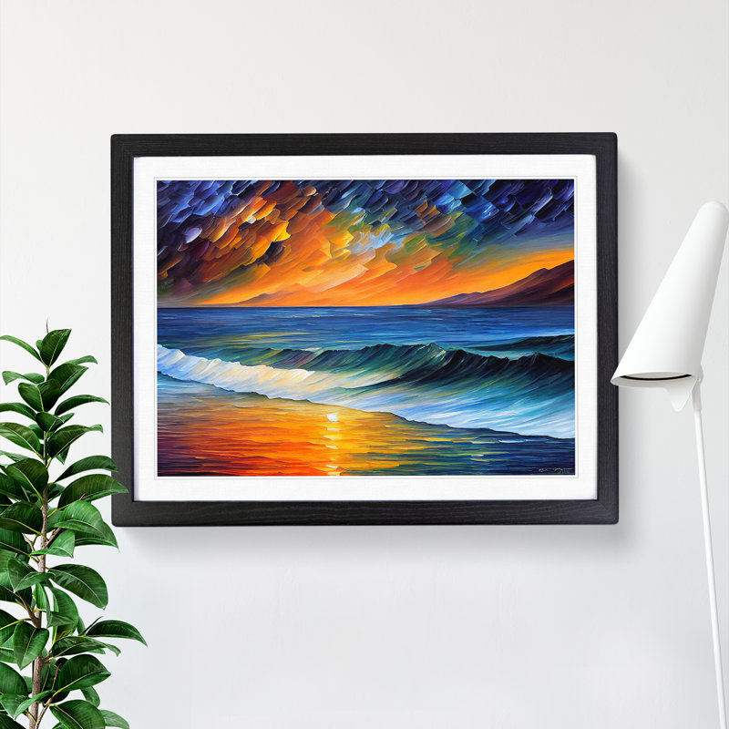 XH1022-2570X Dazzling Ocean Beach Vol.2 - Single Picture Frame Print, Black Framed, 25cm H x 34cm W x 2cm D