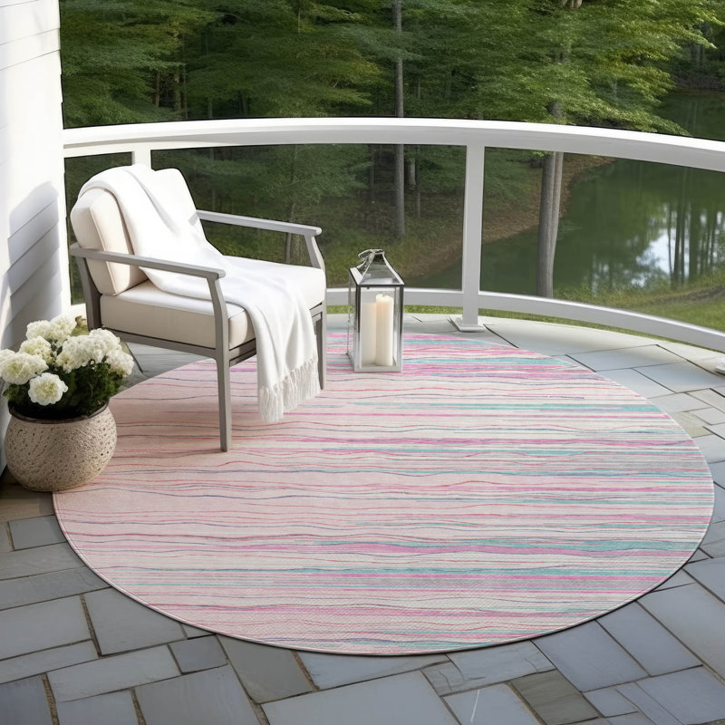 Tapis intérieur / extérieur rose Ayra , 3 pi x 5 pi