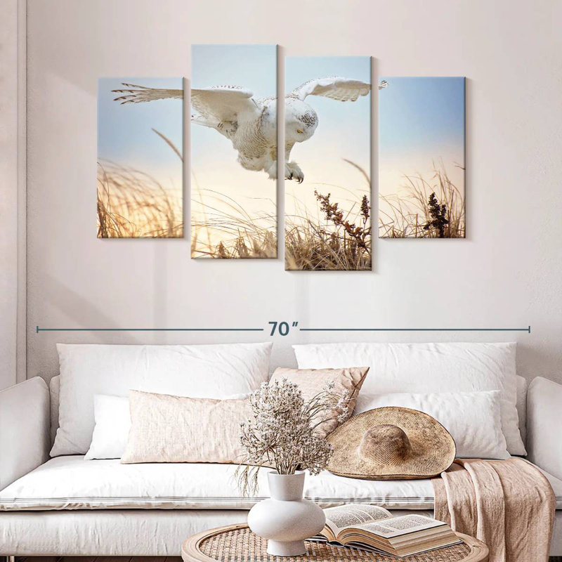 Brampt Flying Snowy Owl, 32" H x 52" W