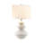 3-way White Ceramic Table Lamp With Drum Shade