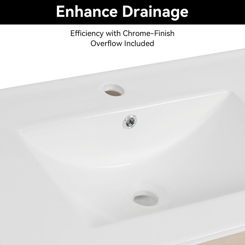 Lavabo encastré en céramique 30 po blanc