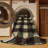 Machine Washable Checkered Brown Area Rug