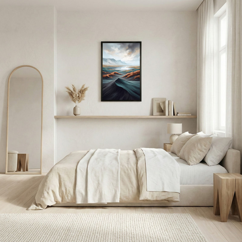 Art mural sur toile Misty Mountains and River, 36"H x 24"W