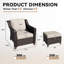 Chaise de patio avec coussins et repose-pieds Meriwether-1513788284