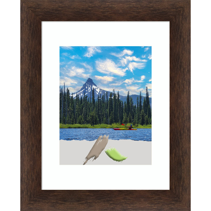 Asean Brown Wood Picture Frame with Mat, 11" x 14"