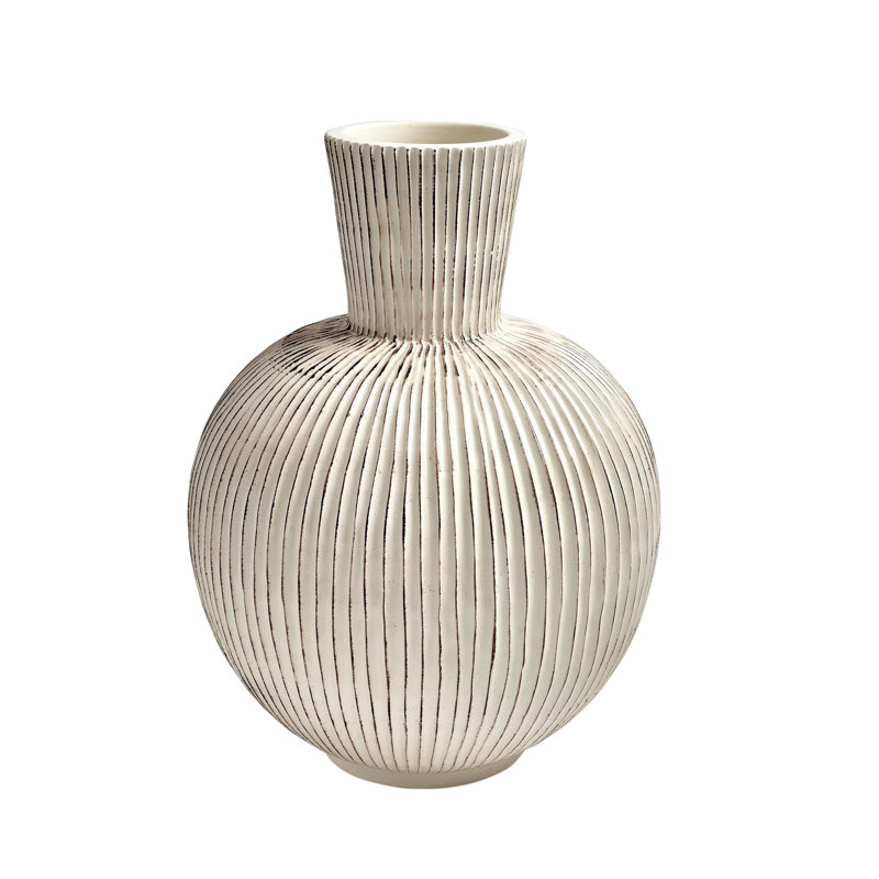 Furrow Sphere Vase, 22.25" H x 16.25" W x 16.25" D