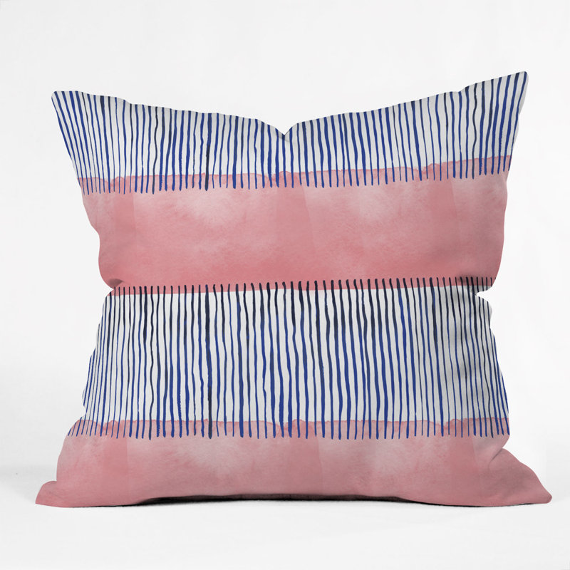 Housse et insert de coussin carré intérieur / extérieur Ninola Design Minimal, 18 po x 18 po, Rose