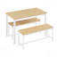 Ensemble de table de salle à manger, table de bar avec 2 bancs de salle à manger, comptoir de table de cuisine avec chaises, table de déjeuner industrielle pour la cuisine, salon, salle de réception, L 43,3 po x l 23,6 po x H 29,9 po