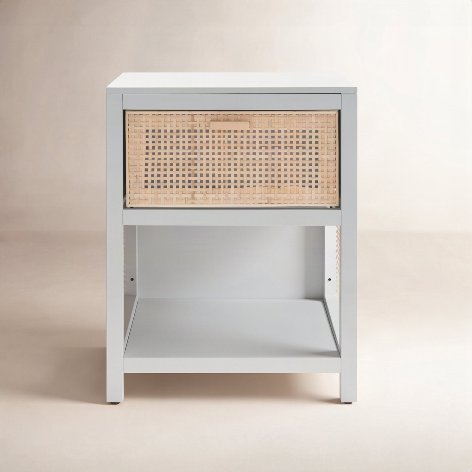Epaulette Mahogany Nightstand, Gray